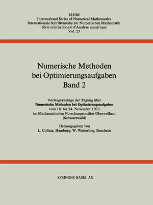 cover image of Numerische Methoden bei Optimierungsaufgaben
